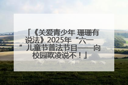 《关爱青少年 珊珊有说法》2025年“六一”儿童节普法节目——向校园欺凌说不！