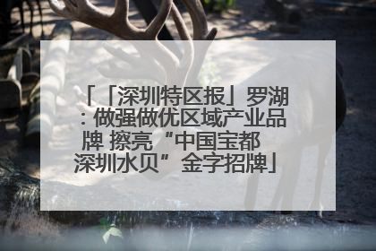 「深圳特区报」罗湖：做强做优区域产业品牌 擦亮“中国宝都 深圳水贝”金字招牌