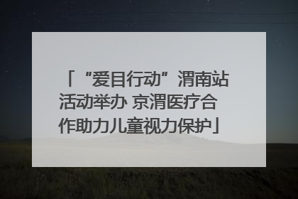 “爱目行动”渭南站活动举办 京渭医疗合作助力儿童视力保护