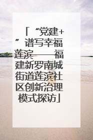 “党建+”谱写幸福莲滨——福建新罗南城街道莲滨社区创新治理模式探访