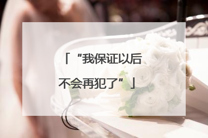 “我保证以后不会再犯了”