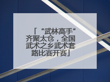 “武林高手”齐聚太仓，全国武术之乡武术套路比赛开赛