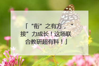 “衔”之有方，“接”力成长！这场联合教研超有料！
