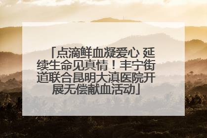 点滴鲜血凝爱心 延续生命见真情！丰宁街道联合昆明大滇医院开展无偿献血活动