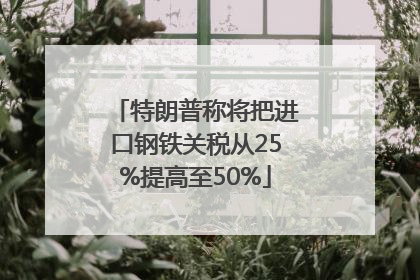 特朗普称将把进口钢铁关税从25%提高至50%