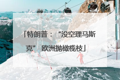 特朗普：“没空理马斯克” 欧洲抛橄榄枝
