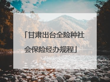 甘肃出台全险种社会保险经办规程