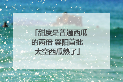 甜度是普通西瓜的两倍 襄阳首批太空西瓜熟了