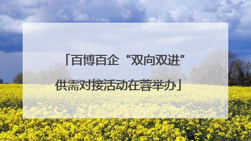 百博百企“双向双进”供需对接活动在蓉举办