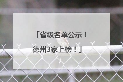 省级名单公示！德州3家上榜！