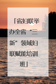 省妇联举办全省“三新”领域妇联赋能培训班