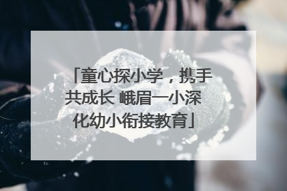 童心探小学，携手共成长 峨眉一小深化幼小衔接教育