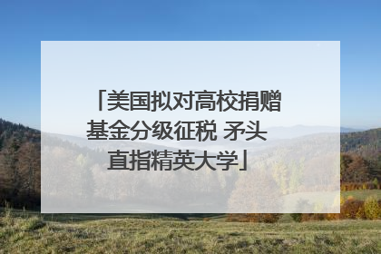 美国拟对高校捐赠基金分级征税 矛头直指精英大学