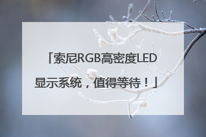 索尼RGB高密度LED显示系统，值得等待！