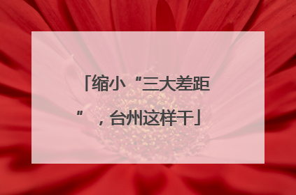 缩小“三大差距”，台州这样干