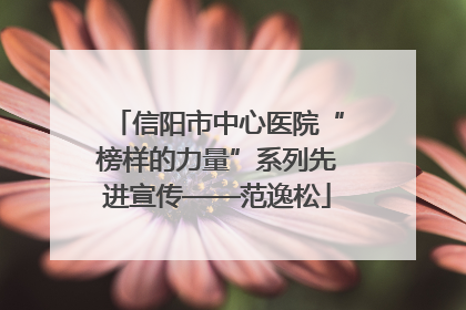 信阳市中心医院“榜样的力量”系列先进宣传——范逸松