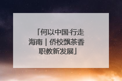 何以中国·行走海南｜侨校飘茶香 职教新发展