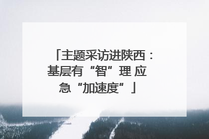 主题采访进陕西：基层有“智”理 应急“加速度”