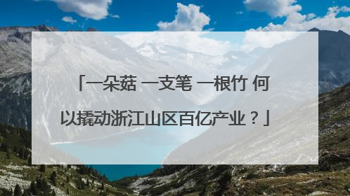 一朵菇 一支笔 一根竹 何以撬动浙江山区百亿产业？