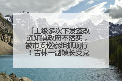 上级多次下发整改通知镇政府不落实，被市委巡察组抓现行！吉林一副镇长受党内警告处分
