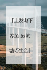 上发电下养鱼 废坑塘巧生金