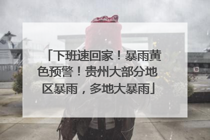 下班速回家！暴雨黄色预警！贵州大部分地区暴雨，多地大暴雨