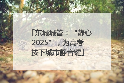 东城城管：“静心2025”，为高考按下城市静音键