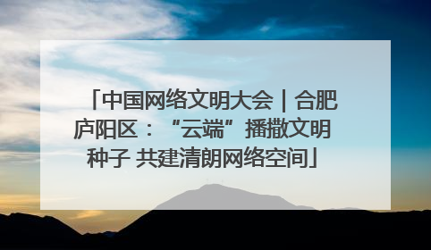 中国网络文明大会｜合肥庐阳区：“云端”播撒文明种子 共建清朗网络空间