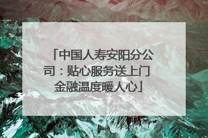 中国人寿安阳分公司：贴心服务送上门 金融温度暖人心