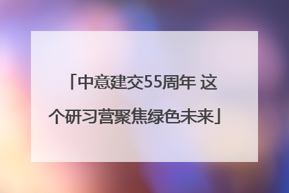 中意建交55周年 这个研习营聚焦绿色未来