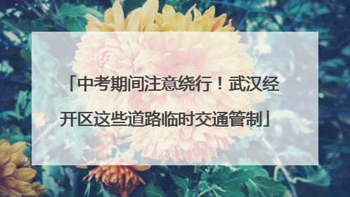 中考期间注意绕行！武汉经开区这些道路临时交通管制