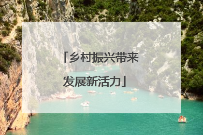 乡村振兴带来发展新活力