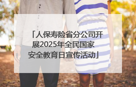 人保寿险省分公司开展2025年全民国家安全教育日宣传活动