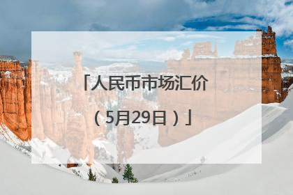 人民币市场汇价（5月29日）