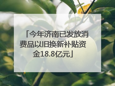 今年济南已发放消费品以旧换新补贴资金18.8亿元