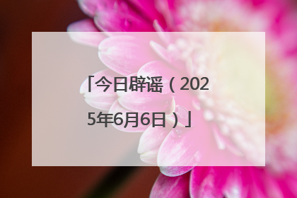今日辟谣（2025年6月6日）