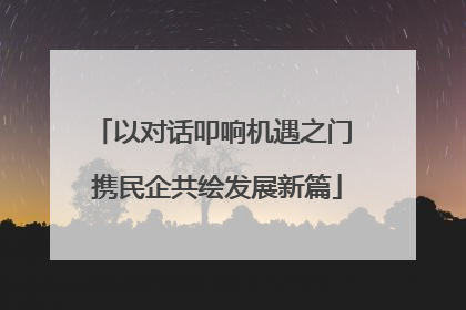 以对话叩响机遇之门 携民企共绘发展新篇