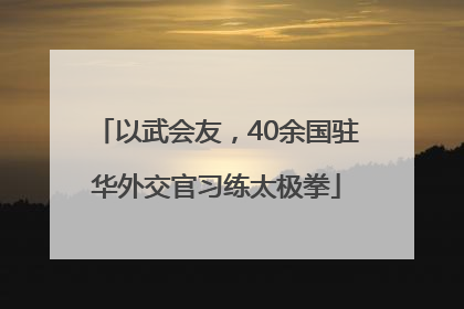 以武会友，40余国驻华外交官习练太极拳