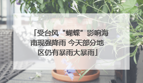 受台风“蝴蝶”影响海南现强降雨 今天部分地区仍有暴雨大暴雨