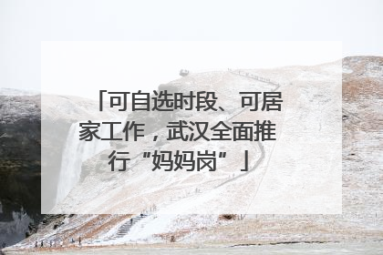 可自选时段、可居家工作，武汉全面推行“妈妈岗”