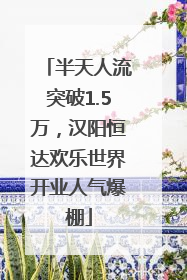 半天人流突破1.5万，汉阳恒达欢乐世界开业人气爆棚