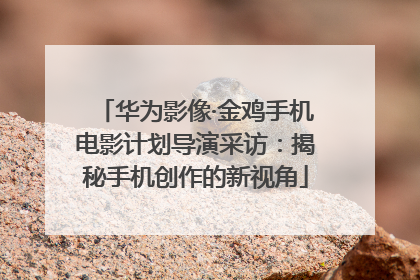 华为影像·金鸡手机电影计划导演采访：揭秘手机创作的新视角