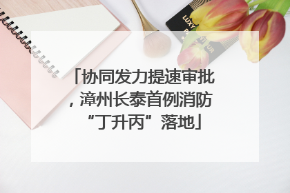 协同发力提速审批，漳州长泰首例消防“丁升丙”落地