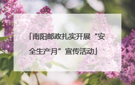 南阳邮政扎实开展“安全生产月”宣传活动
