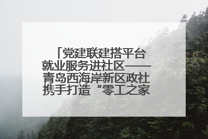 党建联建搭平台 就业服务进社区——青岛西海岸新区政社携手打造“零工之家”就业服务新阵地