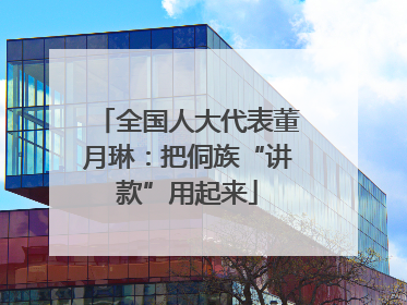 全国人大代表董月琳：把侗族“讲款”用起来
