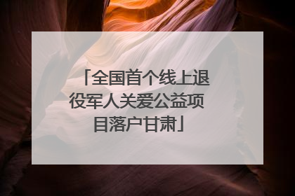 全国首个线上退役军人关爱公益项目落户甘肃