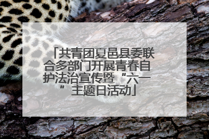 共青团夏邑县委联合多部门开展青春自护法治宣传暨“六一”主题日活动