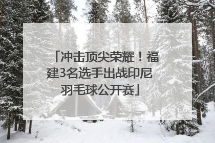冲击顶尖荣耀！福建3名选手出战印尼羽毛球公开赛