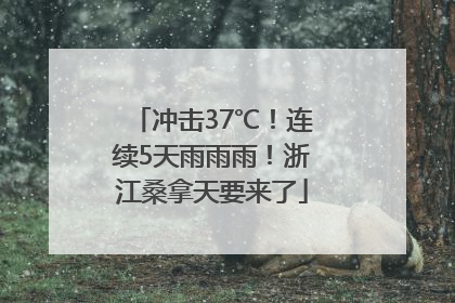 冲击37℃！连续5天雨雨雨！浙江桑拿天要来了